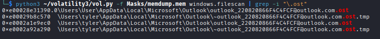 output of filescan command